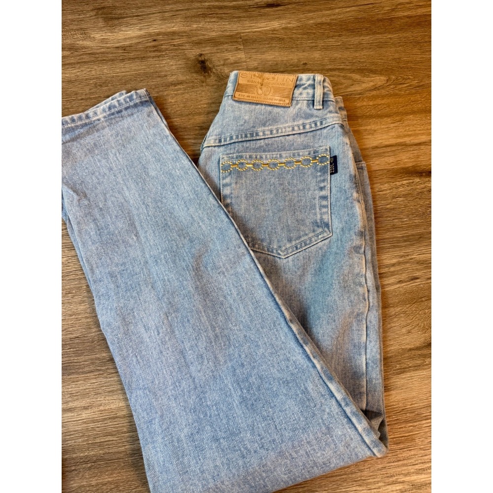 St. John Jeans Straight Leg Cotton High Rise | Light Wash |‎ 31" inseam Size 6